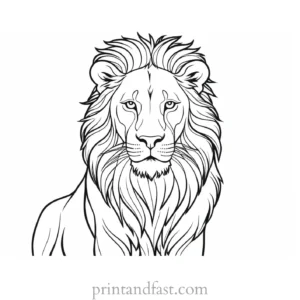 lion coloring page fierce