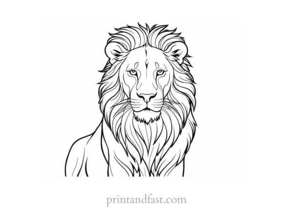 lion coloring page fierce