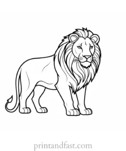 lion coloring page for kids