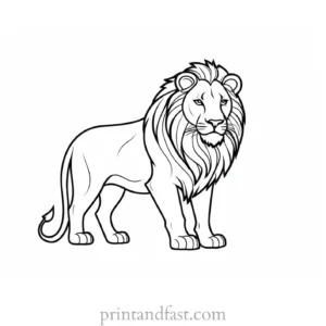 lion coloring page for kids