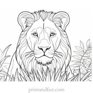 lion coloring page jungle