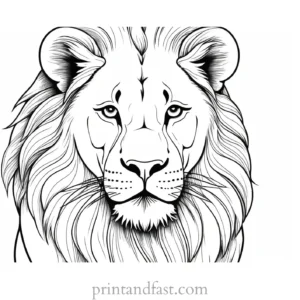 lion coloring page majestic