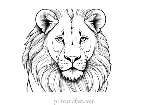 lion coloring page majestic