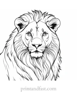 lion coloring page realistic