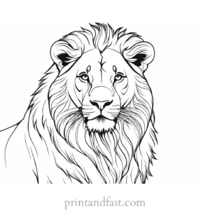 lion coloring page realistic