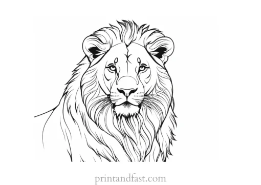 lion coloring page realistic