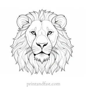 lion coloring page roaring