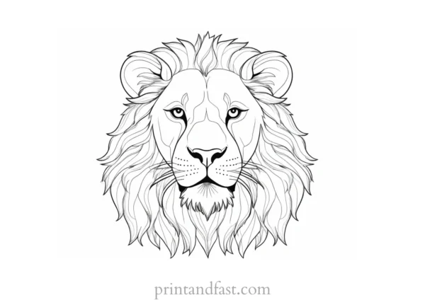 lion coloring page roaring