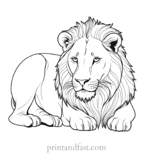 lion coloring page safari