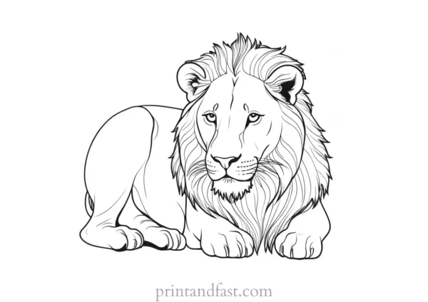 lion coloring page safari