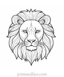 lion coloring page simple