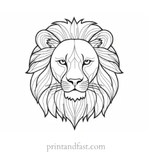 lion coloring page simple