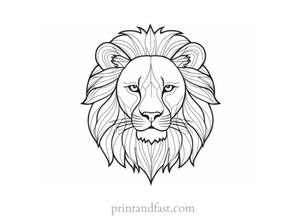 lion coloring page simple