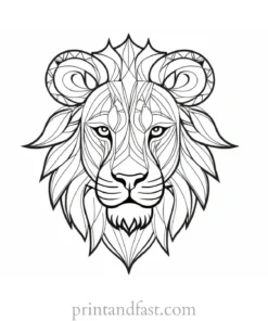 lion coloring page tribal