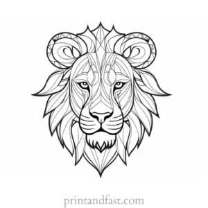 lion coloring page tribal