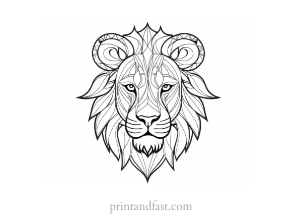 lion coloring page tribal