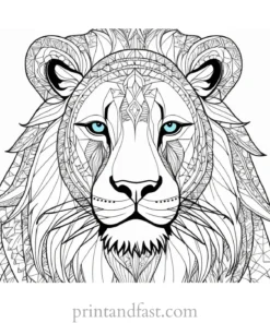 lion coloring page zentangle