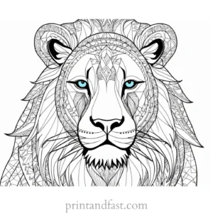 lion coloring page zentangle