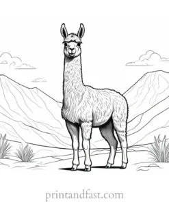 llama coloring page for adults