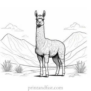 llama coloring page for adults