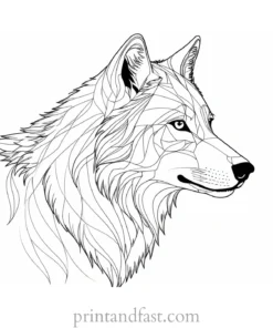 majestic wolf coloring page