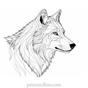 majestic wolf coloring page