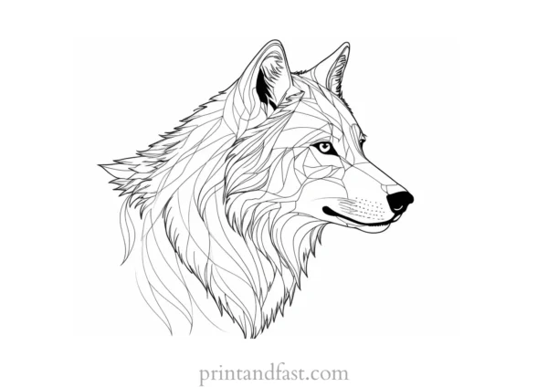 majestic wolf coloring page