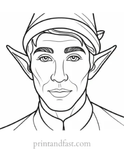 male elf coloring page