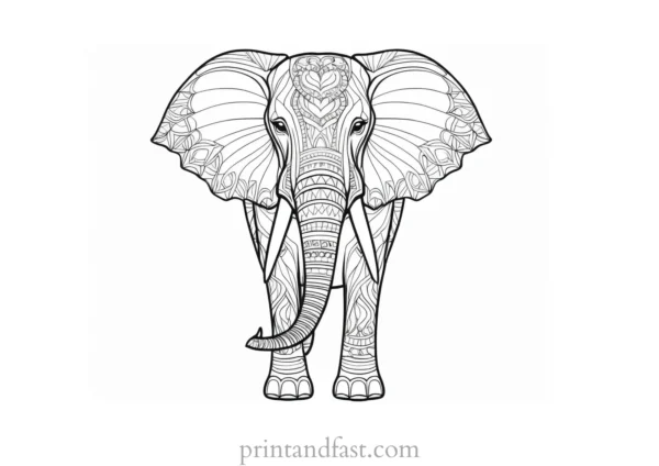 mandala elephant coloring page