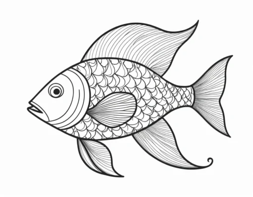 mandala fish coloring page