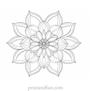 mandala flower coloring page