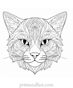 mandala kitty coloring page