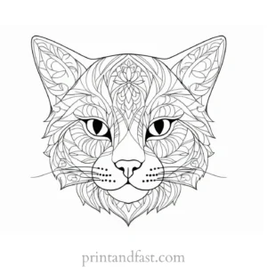 mandala kitty coloring page