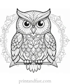 mandala owl coloring page