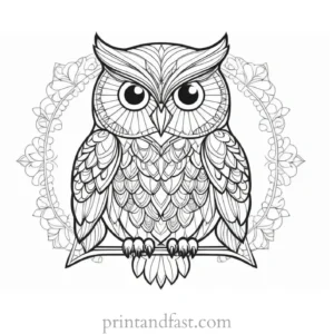 mandala owl coloring page