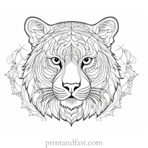 mandala tiger coloring page