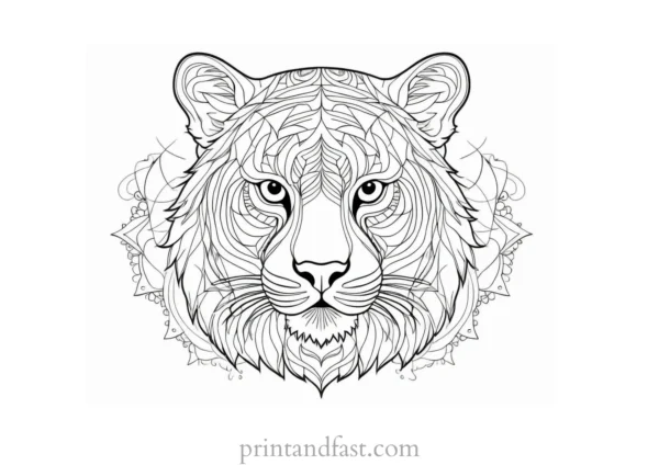 mandala tiger coloring page