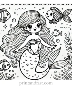 mermaid coloring page ariel