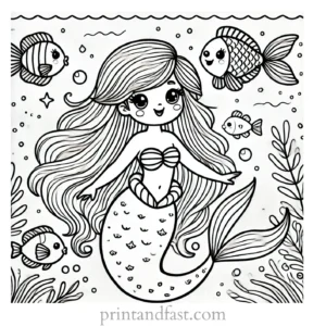 mermaid coloring page ariel