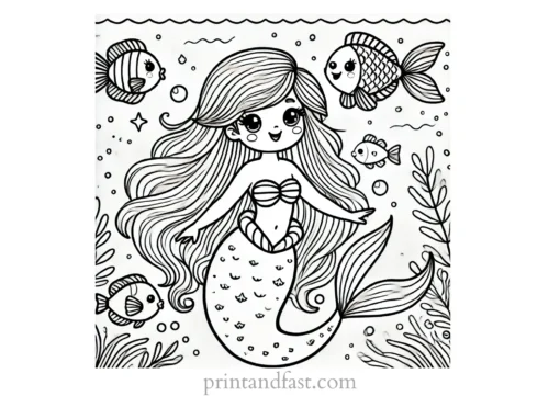 mermaid coloring page ariel