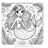 mermaid coloring page beautiful