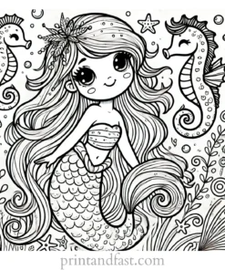 mermaid coloring page fantasy