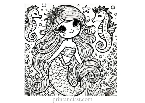 mermaid coloring page fantasy