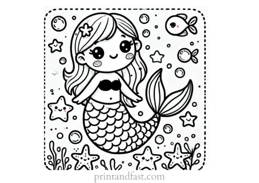 mermaid coloring page for kids