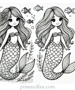 mermaid coloring page free