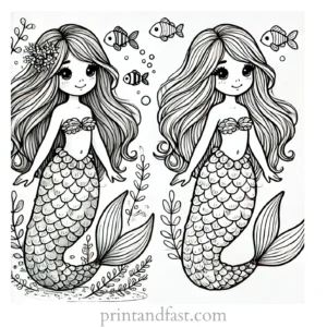 mermaid coloring page free