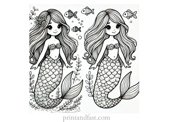 mermaid coloring page free