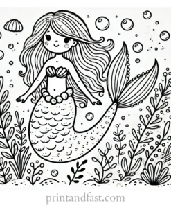 mermaid coloring page printable