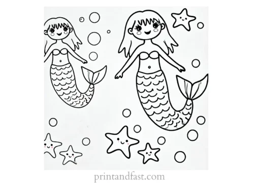 mermaid coloring page simple