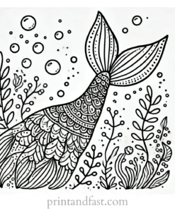 mermaid coloring page tail